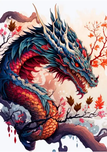 Artistry Ablaze Fiery Dragon Paint by Numbers