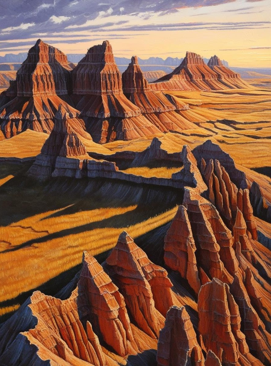 Paint by Number Badlands National Park (South Dakota) –Striking Rock Formations