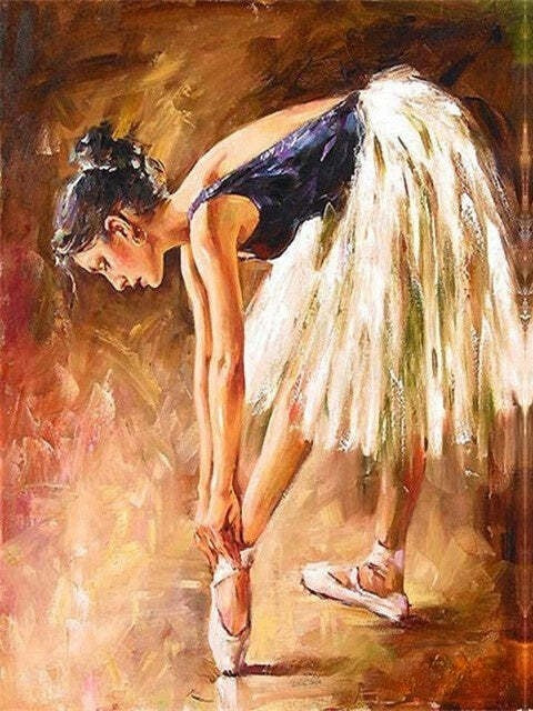 Paint By Numbers Ballet Dancer Putting On Shoes