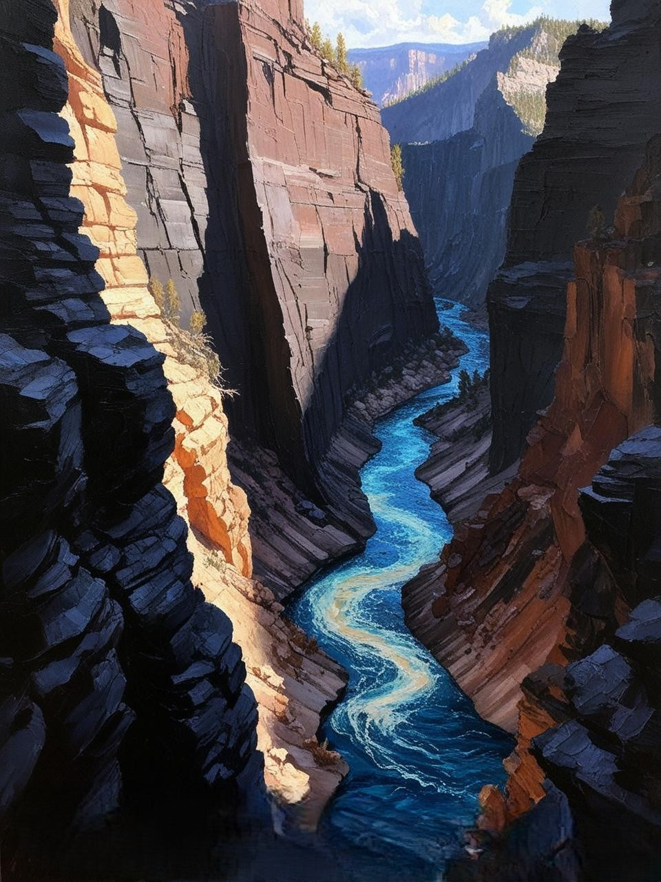 Paint by Number Gunnison National Park (Colorado) – Dramatic Cliffs and Shadows