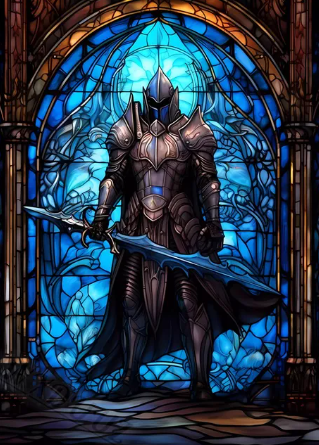 Blue Medieval Soldier Diamond Painting