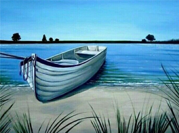 Boat on Beach Diamond Painting