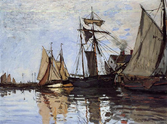 Boats in the Port of Honfleur by Claude Monet