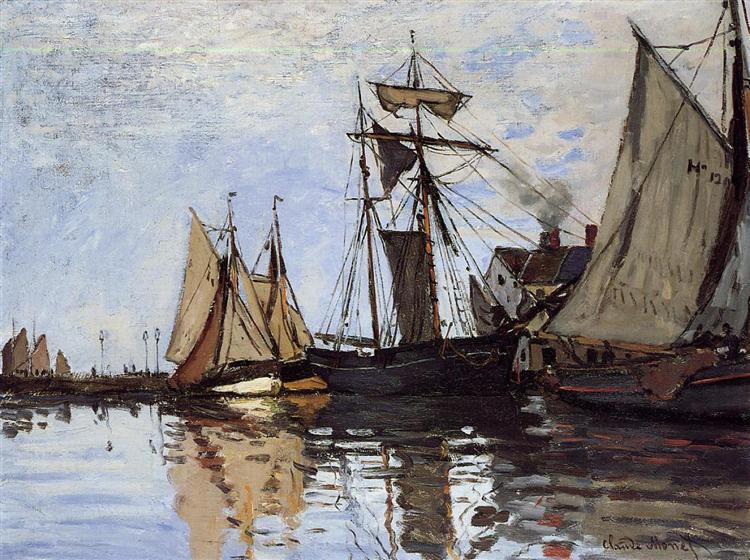 Paint by Number Boats in the Port of Honfleur by Claude Monet