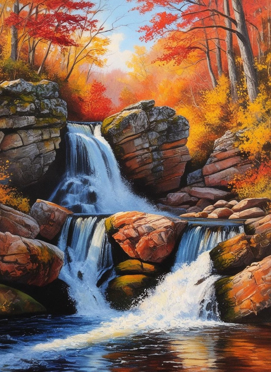 Paint by Number Cuyahoga Valley National Park (Ohio) – Brandywine Falls in Autumn