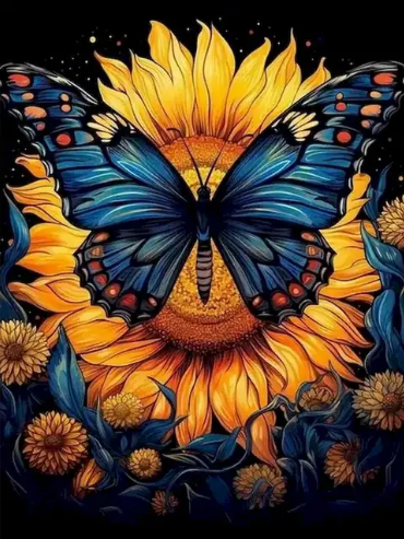 Paint By Number Butterfly Bliss in Sunflower Fields