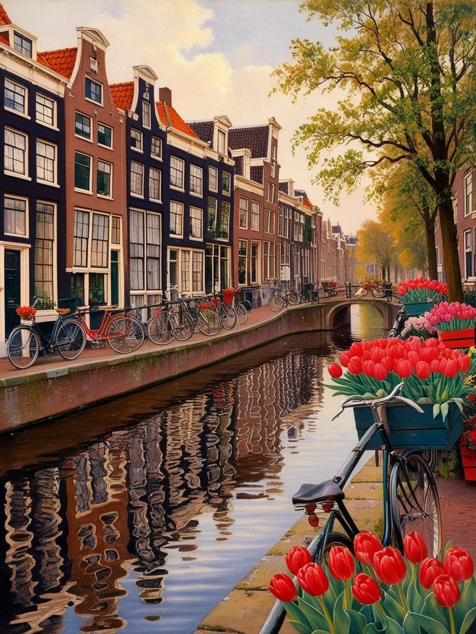 Paint By Number Boston – Canal Walkway in Amsterdam