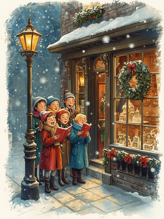 Paint by Number Carolers by Lantern Light