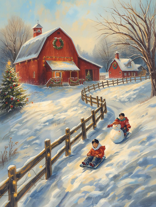 Paint by Number Christmas Eve in the Country
