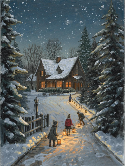 Paint by Number Christmas Eve in the Countryside