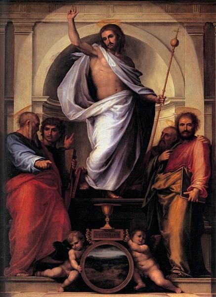 Paint By Number Christ with the Four Evangelists - Fra Bartolomeo