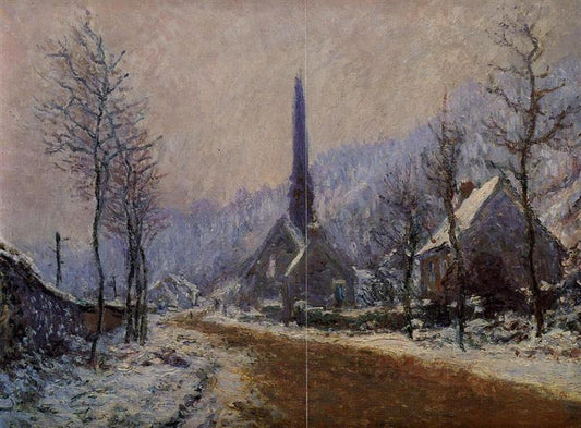 Paint By Number Church at Jeufosse, Snowy Weather - Claude Monet