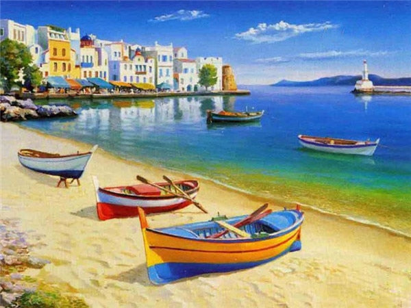 City Seaside Shore Diamond Painting