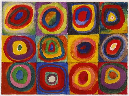 Paint By Number Color Squares with Concentric Circles - Wassily Kandinsky