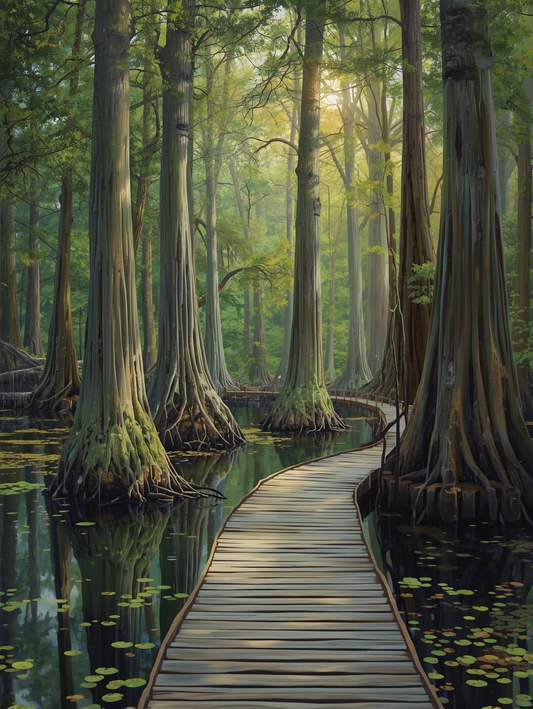 Congaree National Park (South Carolina) –  Boardwalk  Paint by Number