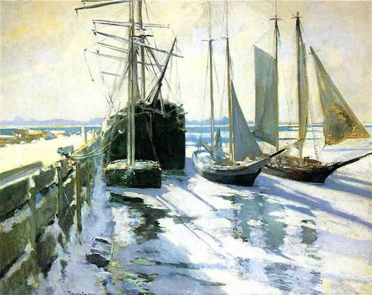 Paint By Number Connecticut Shore, Winter - John Henry Twachtman