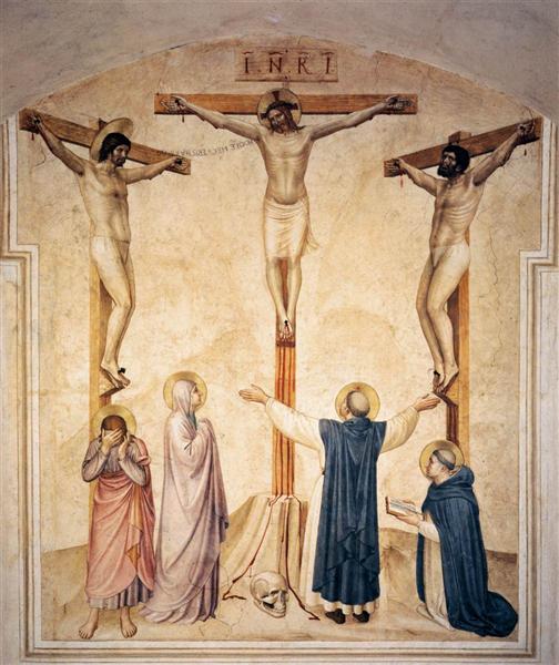 Paint By Number Crucifixion with Mourners and Sts. Dominic and Thomas Aquinas - Fra Angelico