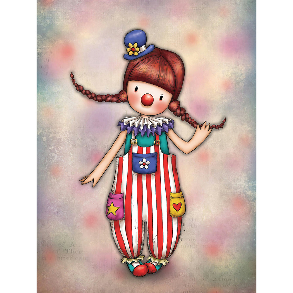 Cute Cartoon Girl Clown Diamond Painting Set