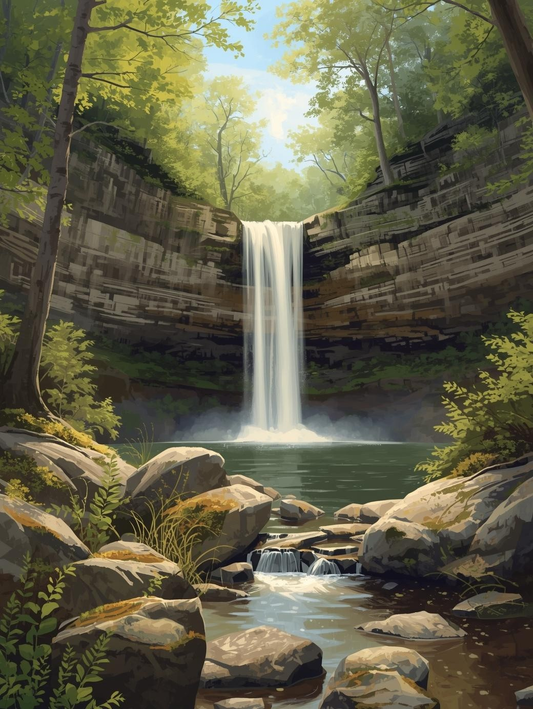 Cuyahoga Valley National Park (Ohio) – Brandywine Falls Paint by Number