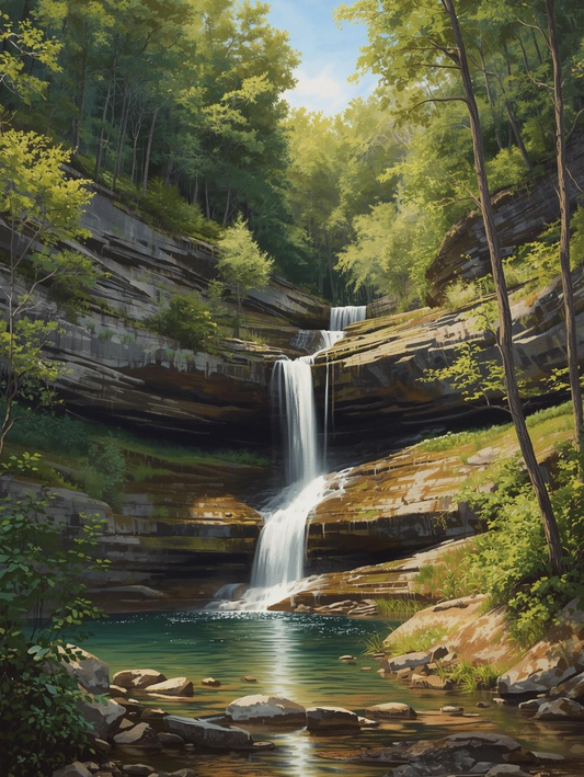 Cuyahoga Valley National Park (Ohio) – Brandywine Falls Area Paint by Number