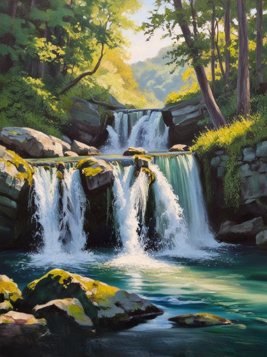 Paint by Number Cuyahoga Valley National Park (Ohio) – Waterfalls and Rolling Green Hills