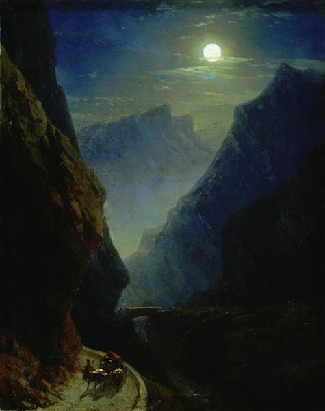Paint By Number Darial Gorge. Moon night - Ivan Aivazovsky