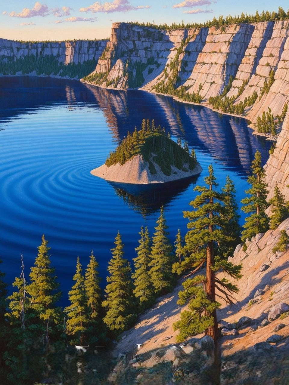 Paint by Number Crater Lake National Park (Oregon) Deep Blue Waters & Wizard Island