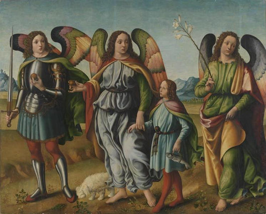 Paint By Number Die Drei Erzengel Mit Dem Kleinen Tobias - Francesco Botticini