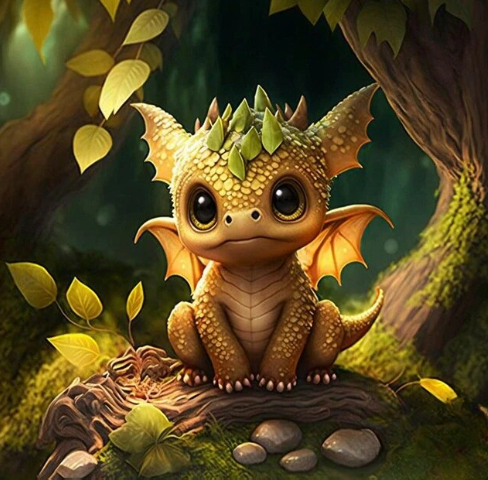 Paint by Number Dragon Hatchling