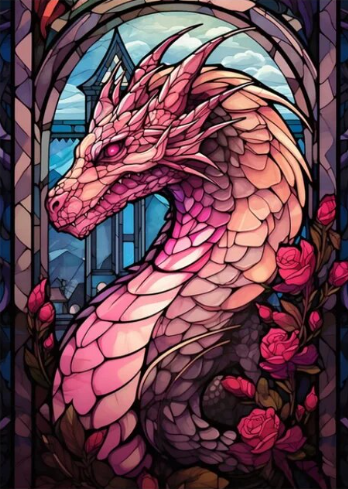 Dragonflight Dreams Stained Glass Diamond Painting