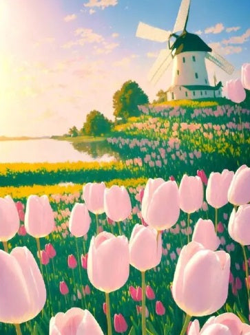 Paint by Number Dutch Tulip Delight