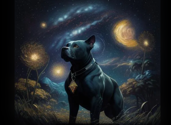 Paint By Number Ebony Elegance Black American Staffordshire Terrier