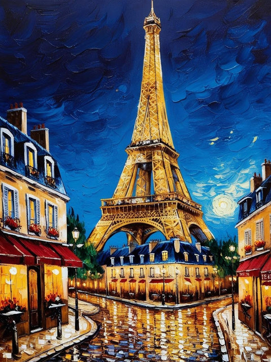 Paint By Number Eiffel Tower Illuminated