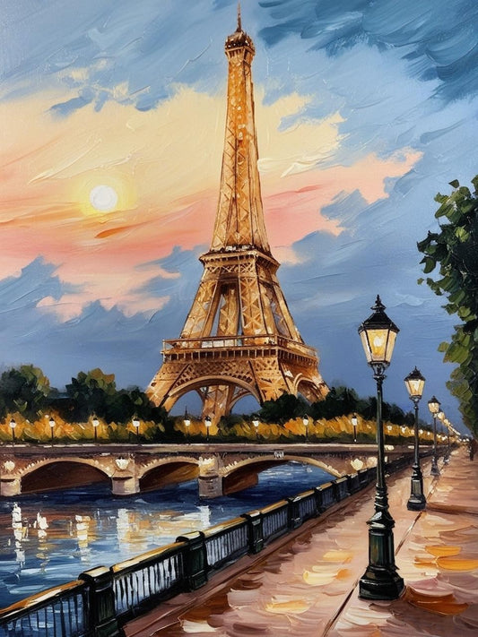 Paint By Number Eiffel Tower at Twilight