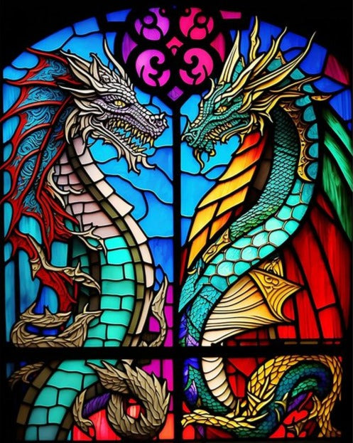 Twin Dragons Diamond Painting