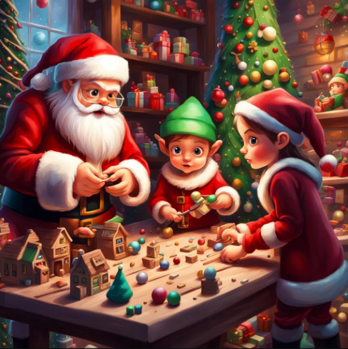 Paint By Number Santa's Work Shop with Elves