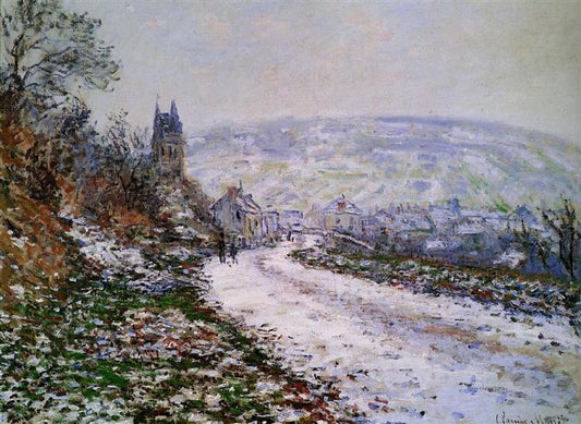 Paint By Number Entering the Village of Vetheuil in Winter - Claude Monet