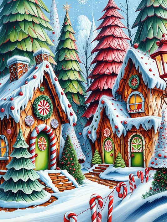 Paint by Number Evergreen Gingerbread House