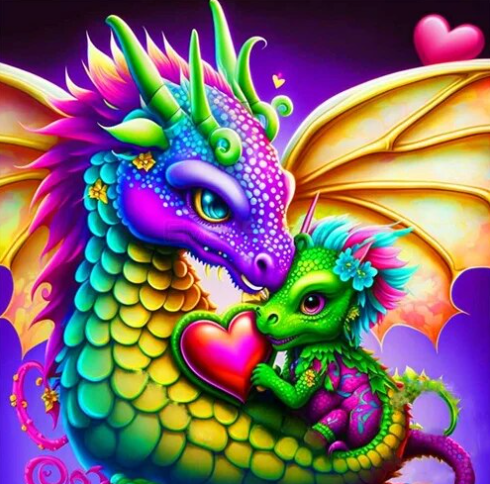 Paint by Number Fairy Tale Dragons