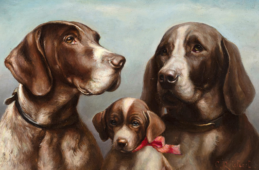 Family of German Shorthaired Pointers Paint by Number - Carl Reichert