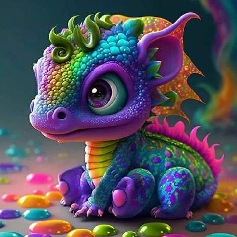 Paint by Number Fantasy Frolic Baby Dragon