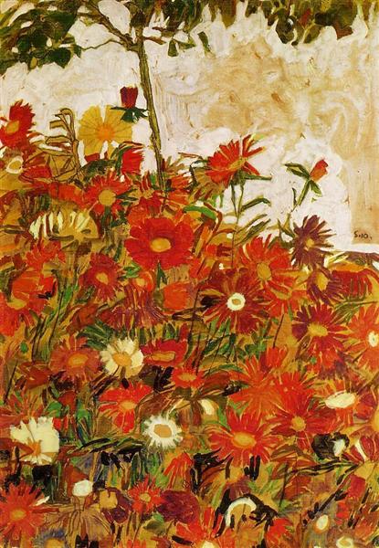 Field of Flowers - Egon Schiele