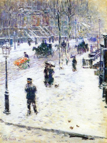 Paint By Number Fifth Avenue in Winter - Childe Hassam