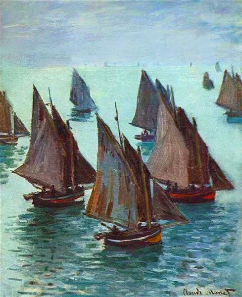 Fishing Boats, Calm Sea by Claude Monet Paint by Number