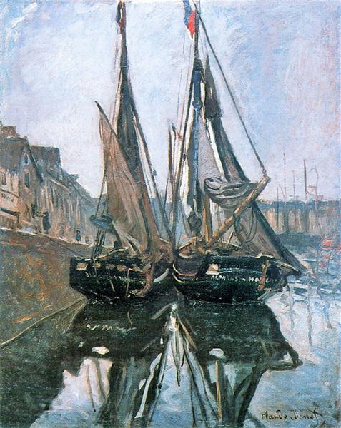 Fishing Boats at Honfleur by Claude Monet Paint by Number