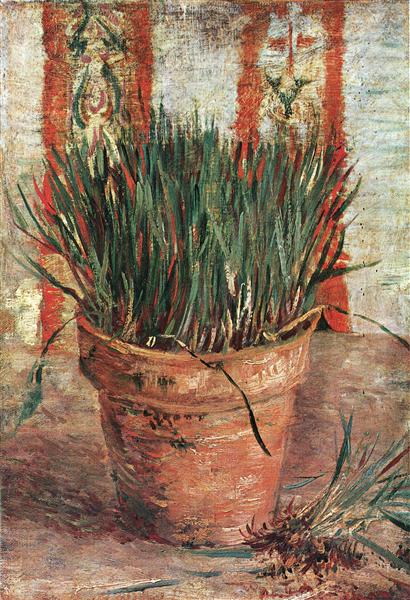 Flowerpot with Chives - Vincent van Gogh Paint by Number