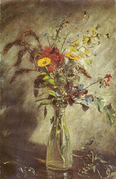 Paint by Number Flowers in a glass vase - John Constable