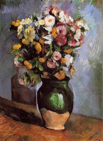 Flowers in an Olive Jar - Paul Cezanne