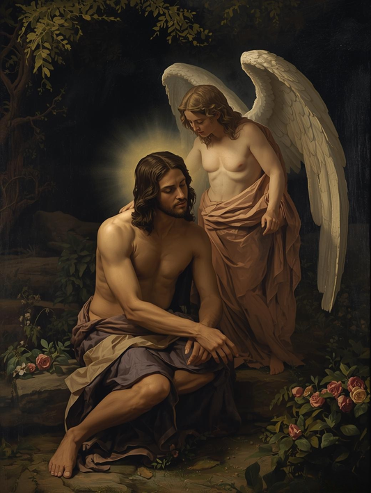 Jesus and the Angel – Sacred Prayer Vision Gethsemane Paint by Number