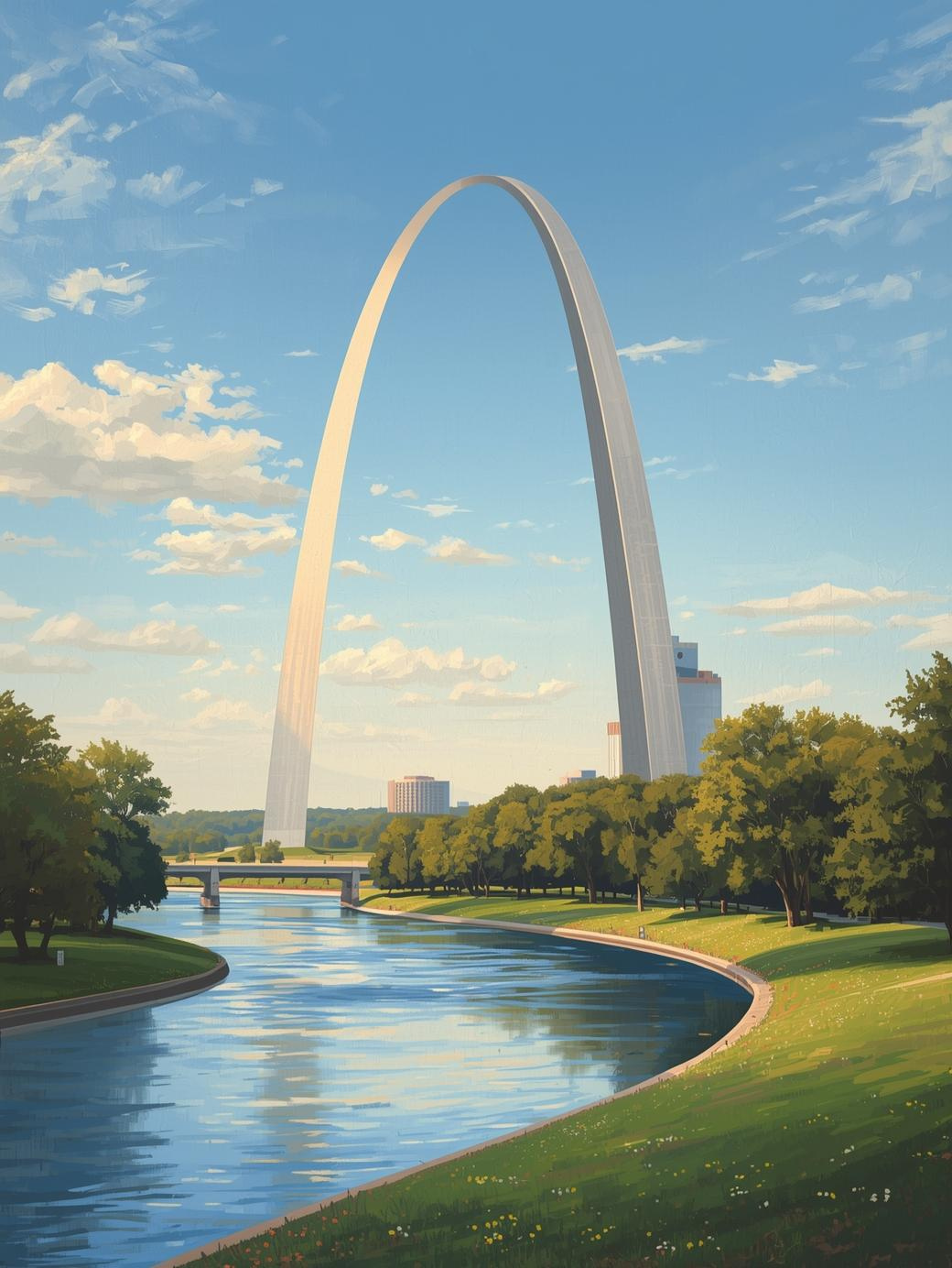 Gateway Arch National Park (Missouri)  Bridge Paint by Number